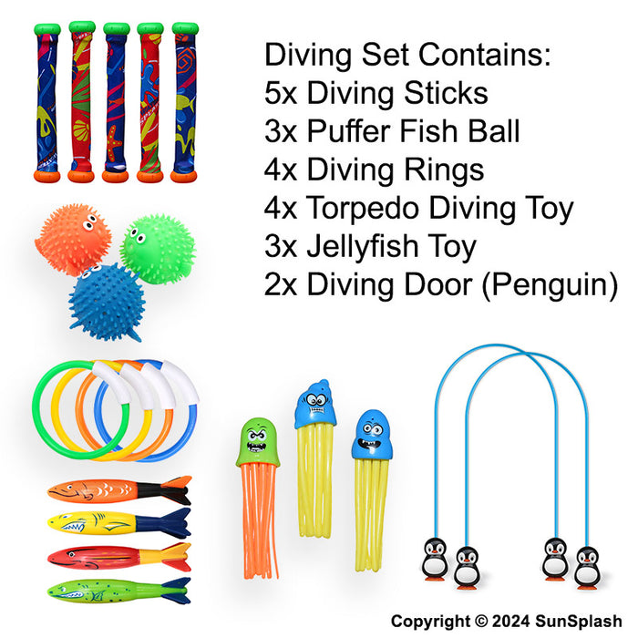 diving toys set kit for kids swimming pool