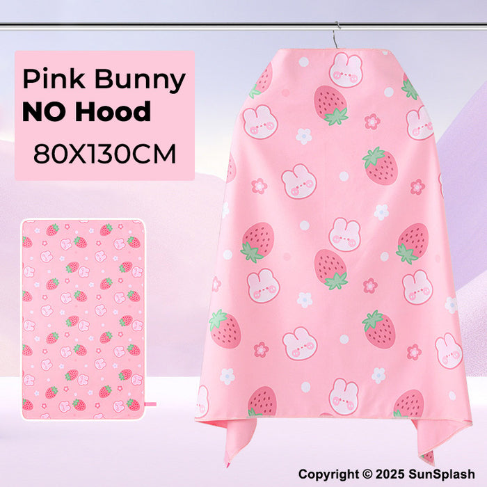 kids sports towel pink cartoon bunny