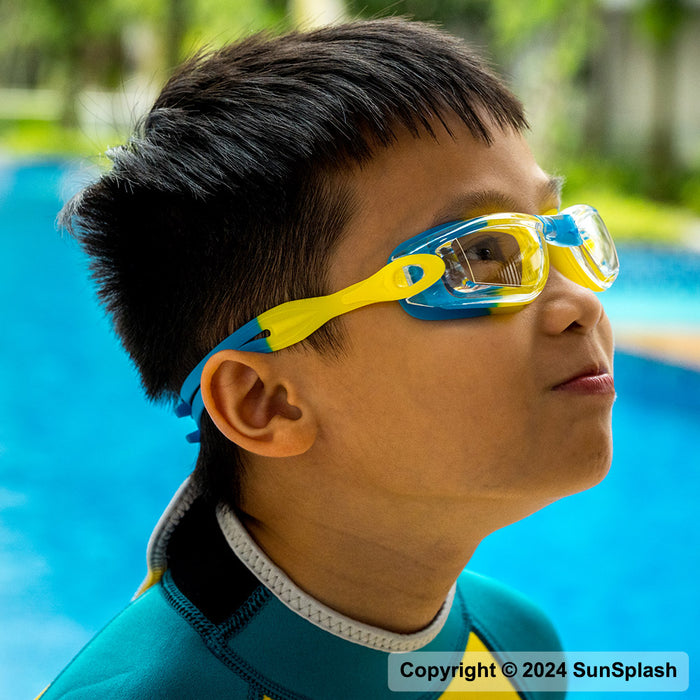 sunsplash kids swim goggles blue swimming pool children boy girl