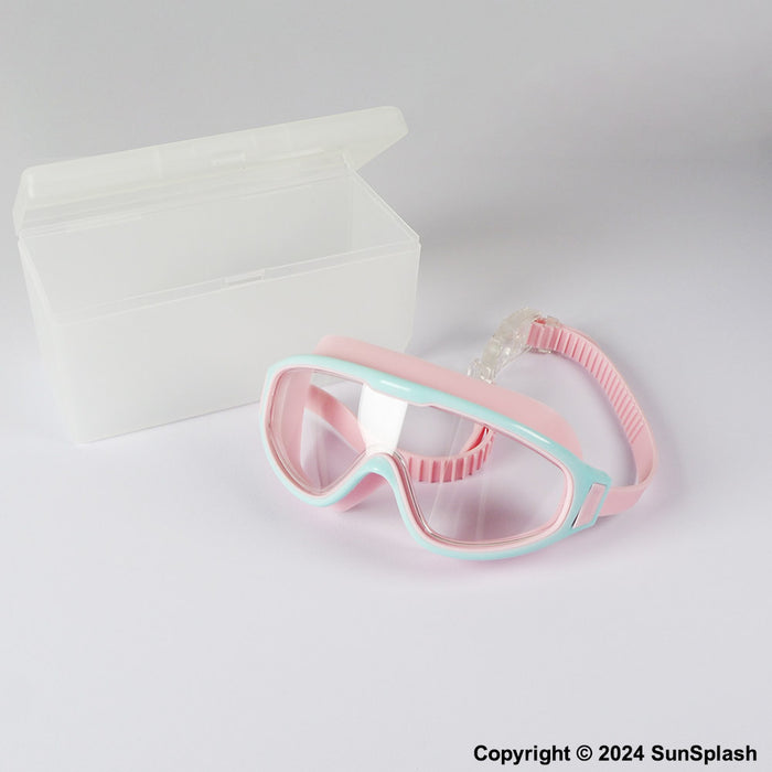 wide lens swim goggles pink kids