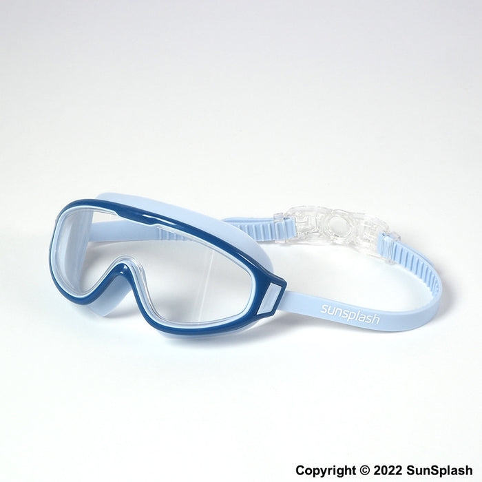 wide lens swim goggles blue kids