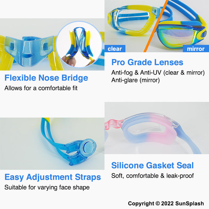 kids swimming goggles features